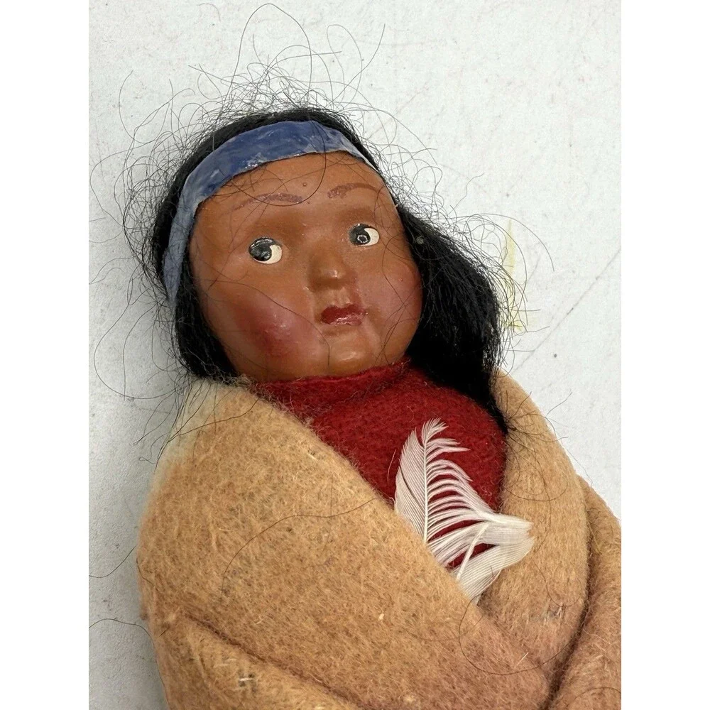 Vintage Lot Of 4 SkooKum Billy Good Indian Native American Dolls